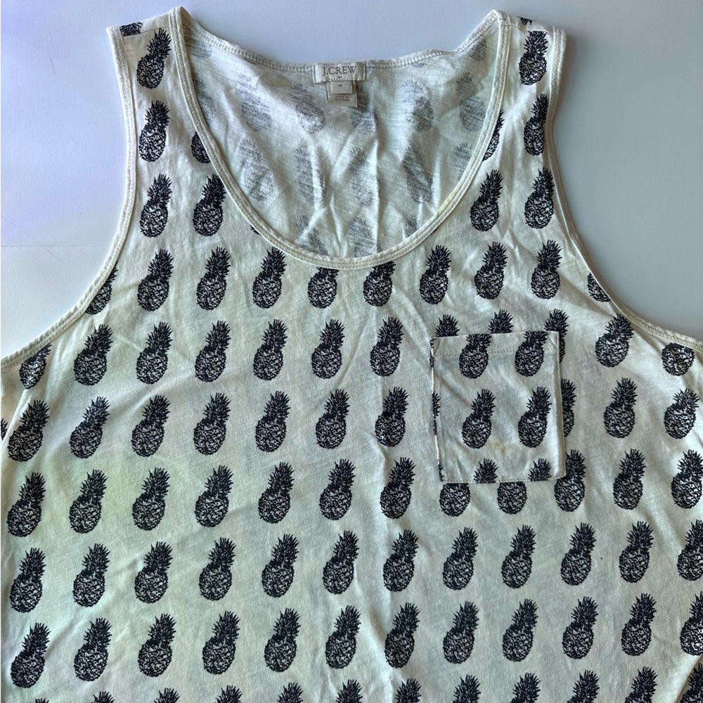 J.Crew 100% Cotton Tank in Pineapple Print